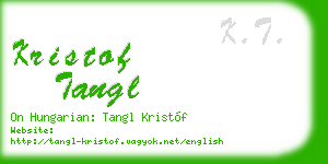 kristof tangl business card